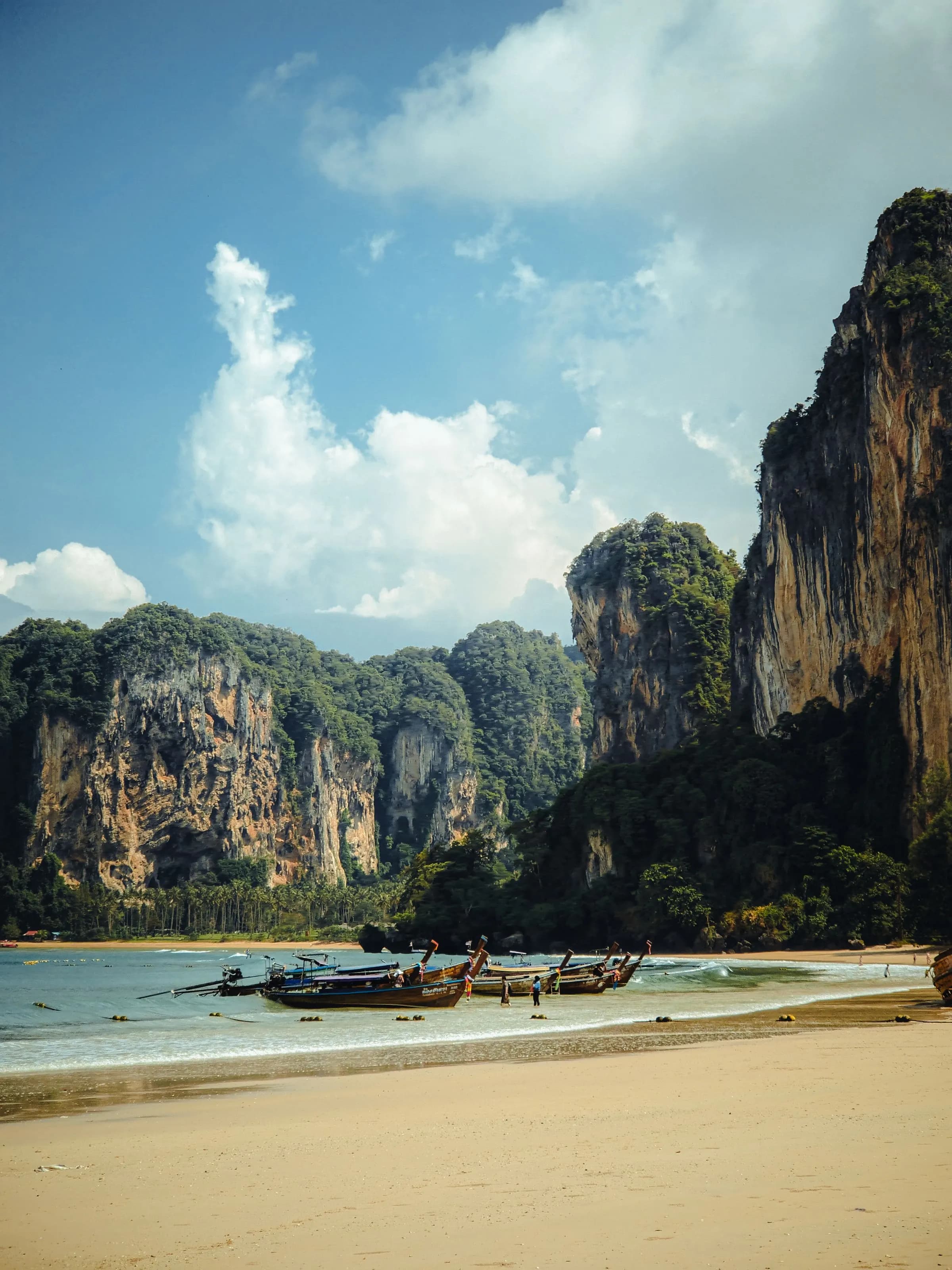 Limestone cliffs and sea in Krabi