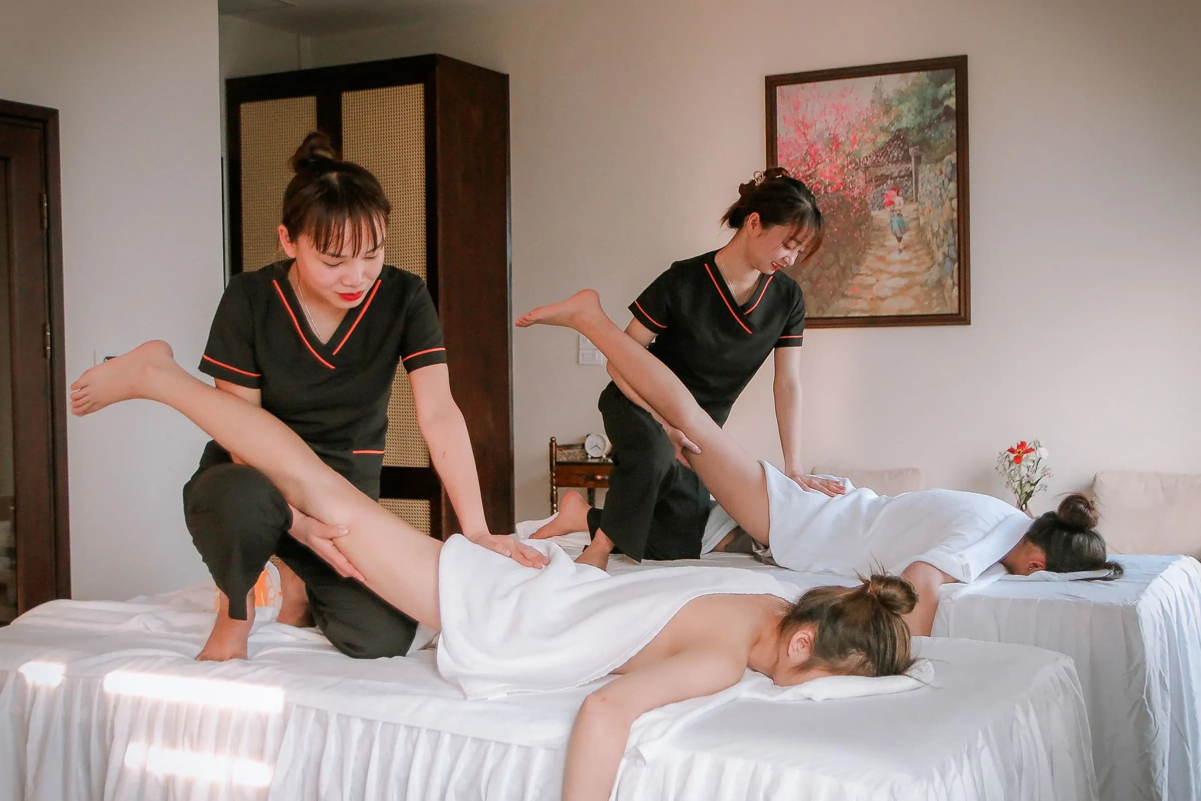 Traditional Thai massage in a spa suite